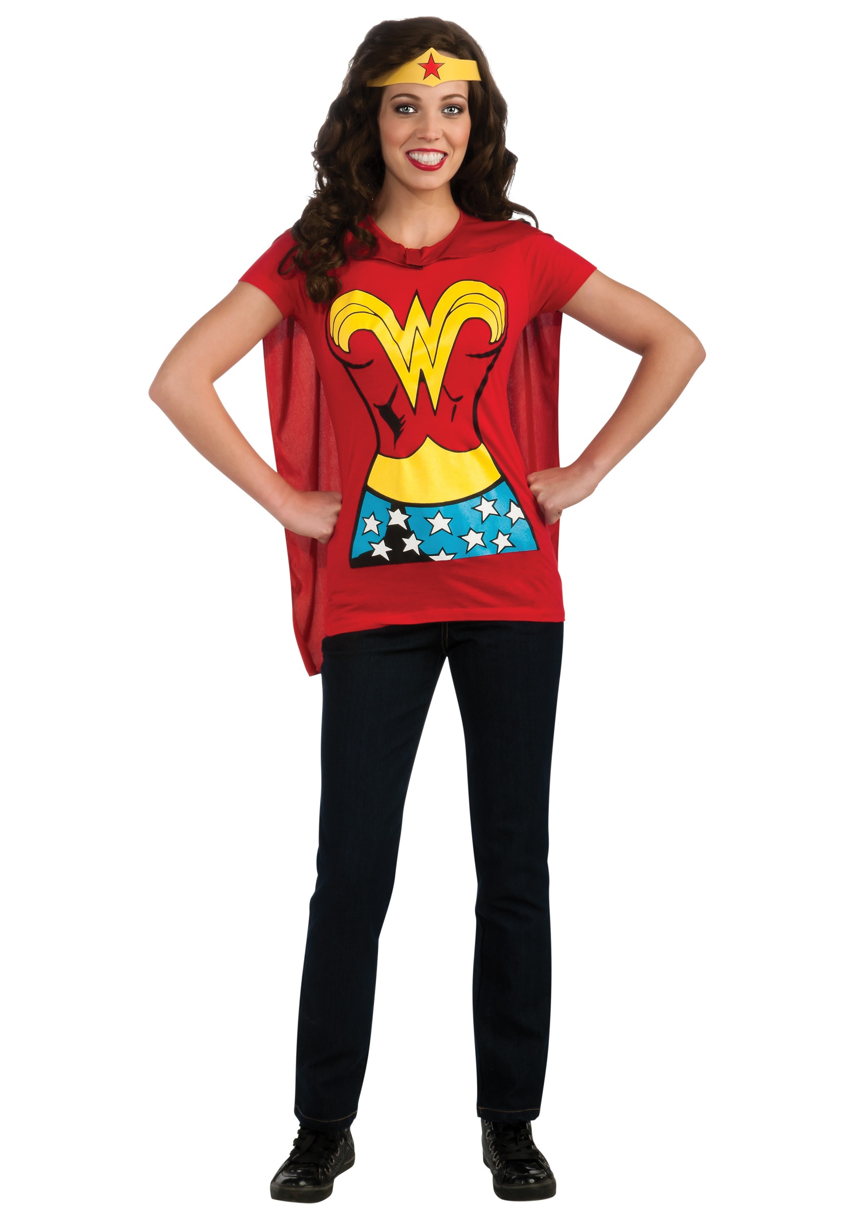 C956 Superhero T Shirt Women Costume Wonder Woman Robin Supergirl Batgirl And Cape Ebay 3683